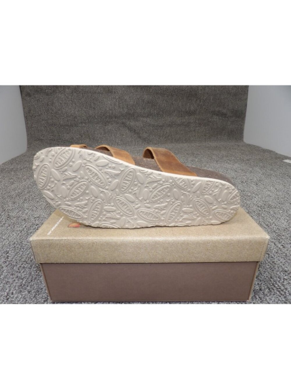 Plakton Women's Apure Gel Touch Leather Flat Sandals Roble Brown EU 39 US 8.5 - Picture 9 of 9